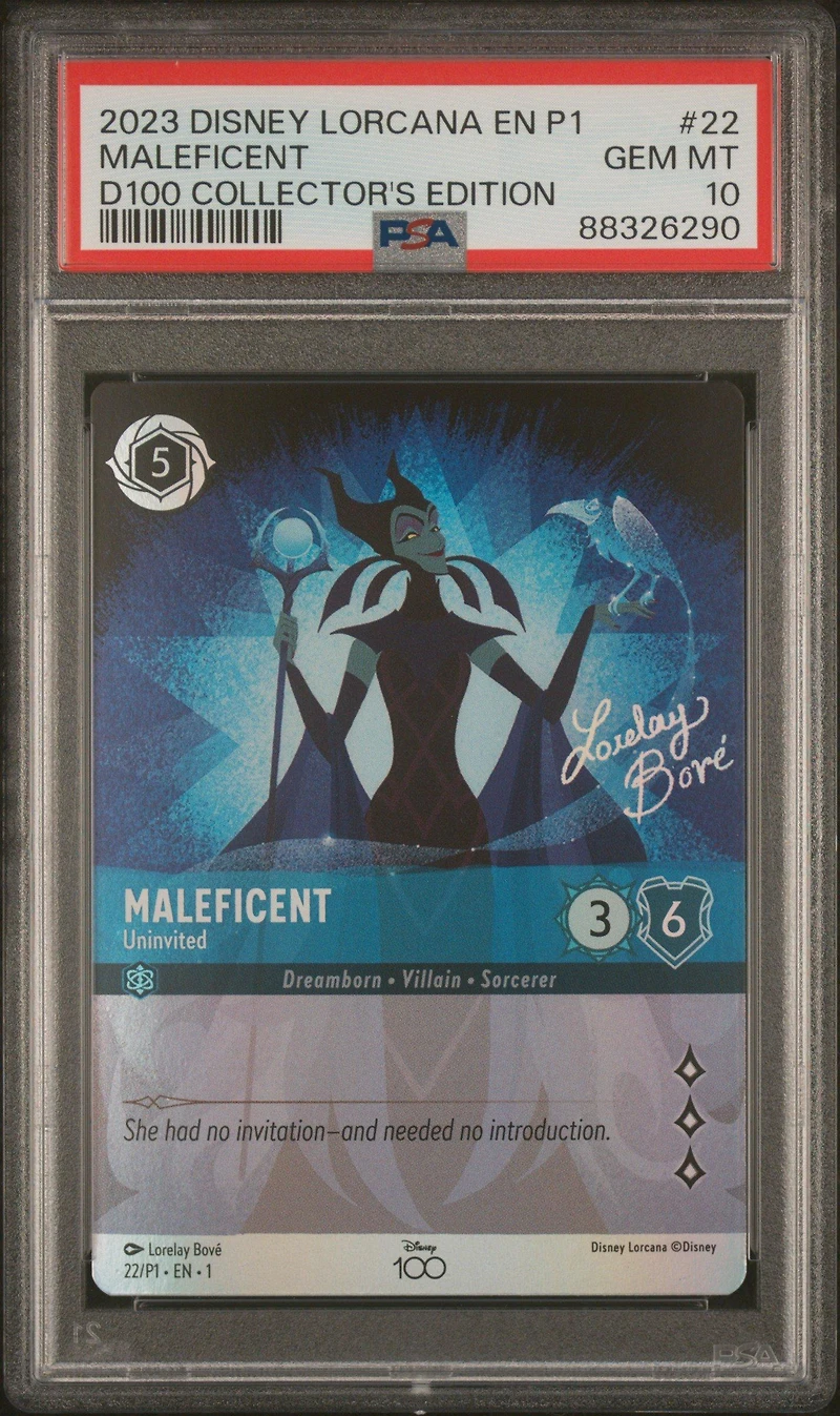 2023 Disney Lorcana En P1-promo 22 Maleficent - Uninvited Disney100 Collector's Edition Gift Set PSA 10