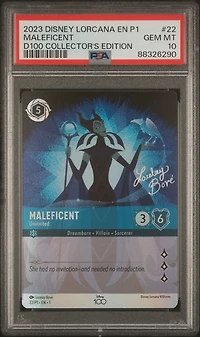 2023 Disney Lorcana En P1-promo 22 Maleficent - Uninvited Disney100 Collector's Edition Gift Set PSA 10
