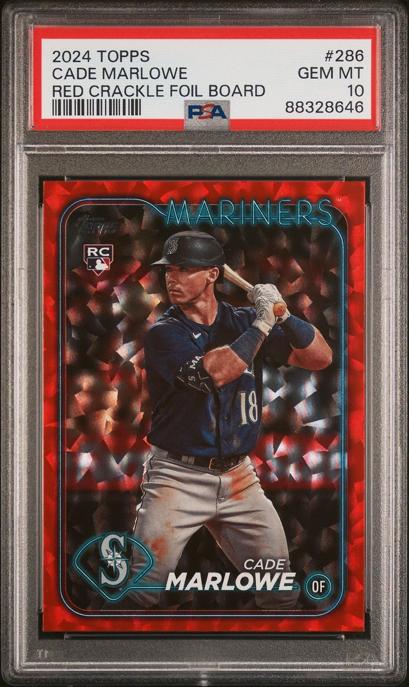2024 Topps 286 Cade Marlowe Red Crackle Foil Board PSA 10