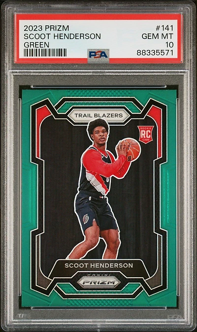 2023 Panini Prizm 141 Scoot Henderson Green Prizm PSA 10