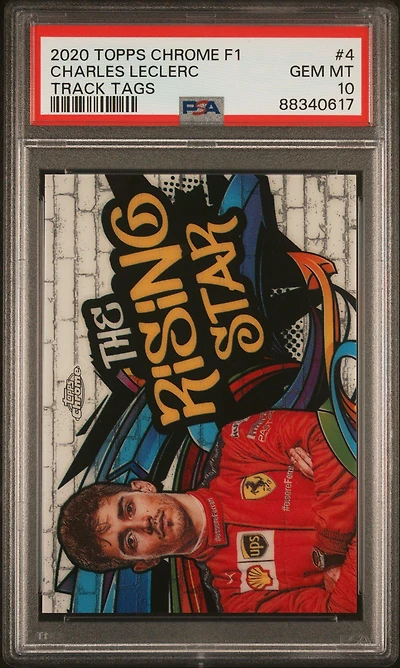 2020 Topps Chrome Formula 1 Track Tags 4 Charles Leclerc PSA 10
