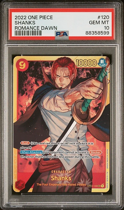 2022 One Piece Op01-romance Dawn 120 Shanks PSA 10