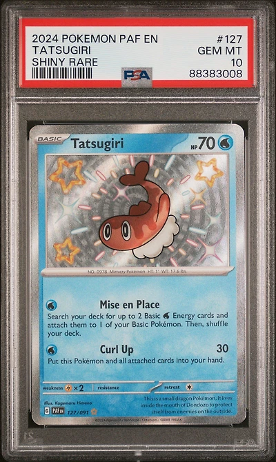 2024 Pokemon Paf En-paldean Fates 127 Tatsugiri Shiny Rare PSA