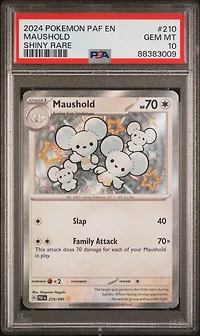 2024 Pokemon Paf En-paldean Fates 210 Maushold Shiny Rare PSA
