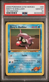 2000 Pokemon Gym Heroes 89 Misty's Shellder 1st Edition PSA 10