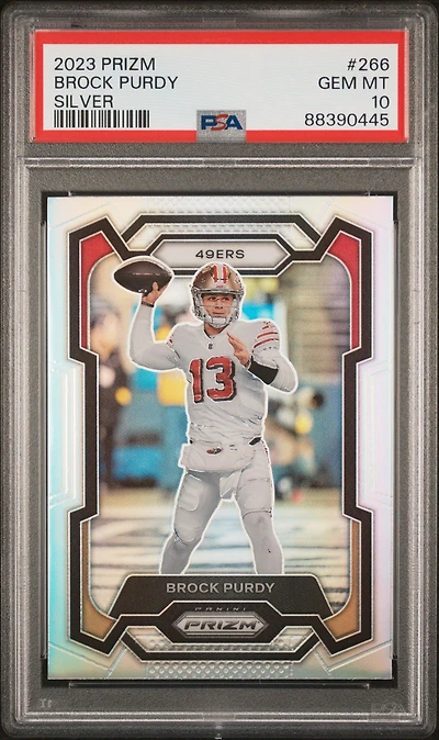 2023 Panini Prizm 266 Brock Purdy Silver Prizm PSA 10
