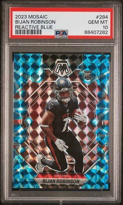 2023 Panini Mosaic 284 Bijan Robinson Reactive Blue PSA