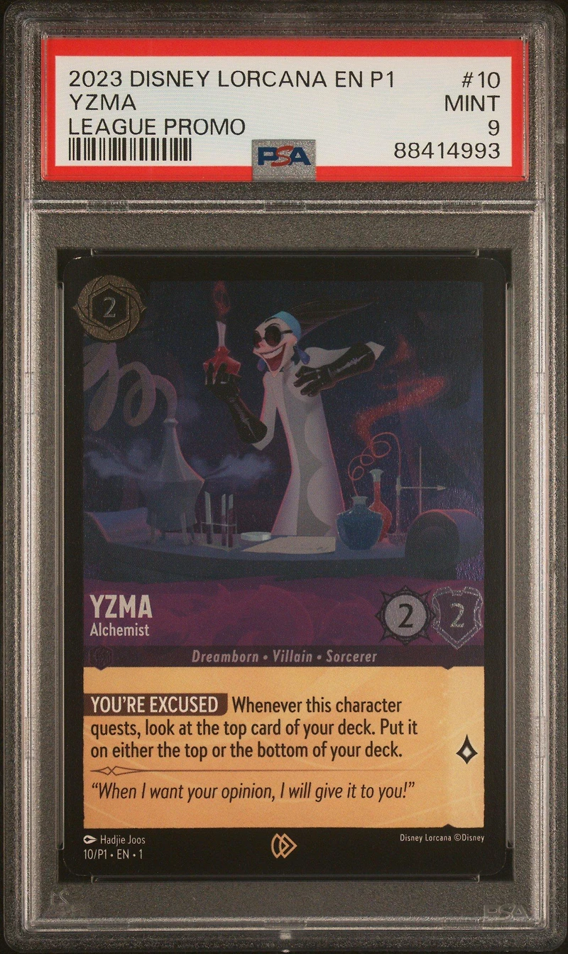 2023 Disney Lorcana En P1-promo 10 Yzma - Alchemist League Promo PSA 9