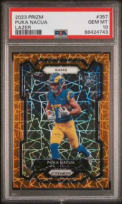 2023 Panini Prizm 357 Puka Nacua Lazer Prizm PSA