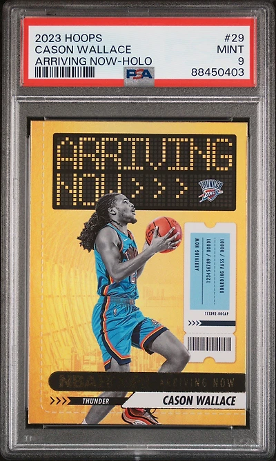 2023 Panini Nba Hoops Arriving Now 29 Cason Wallace Holo PSA 9