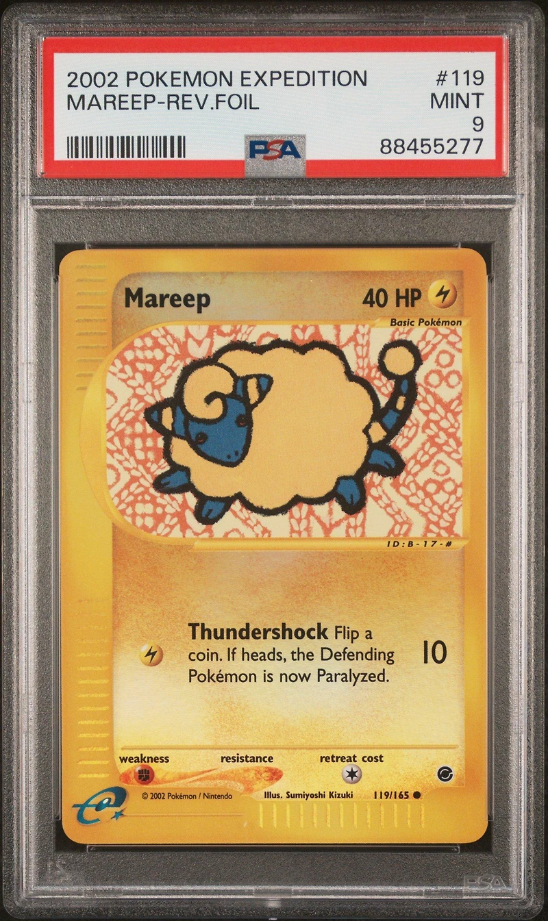 2002 Pokemon Expedition 119 Mareep-reverse Foil PSA 9