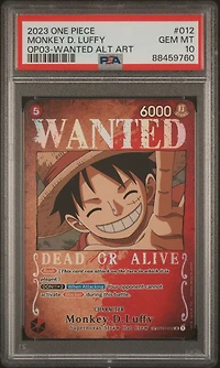 2023 One Piece Pillars Of Strength 012 Monkey D. Luffy Wanted Alternate Art PSA 10