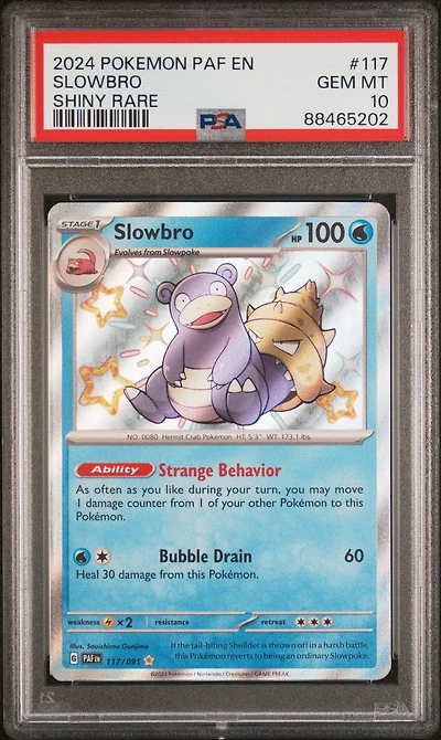 2024 Pokemon Paf En-paldean Fates 117 Slowbro Shiny Rare PSA