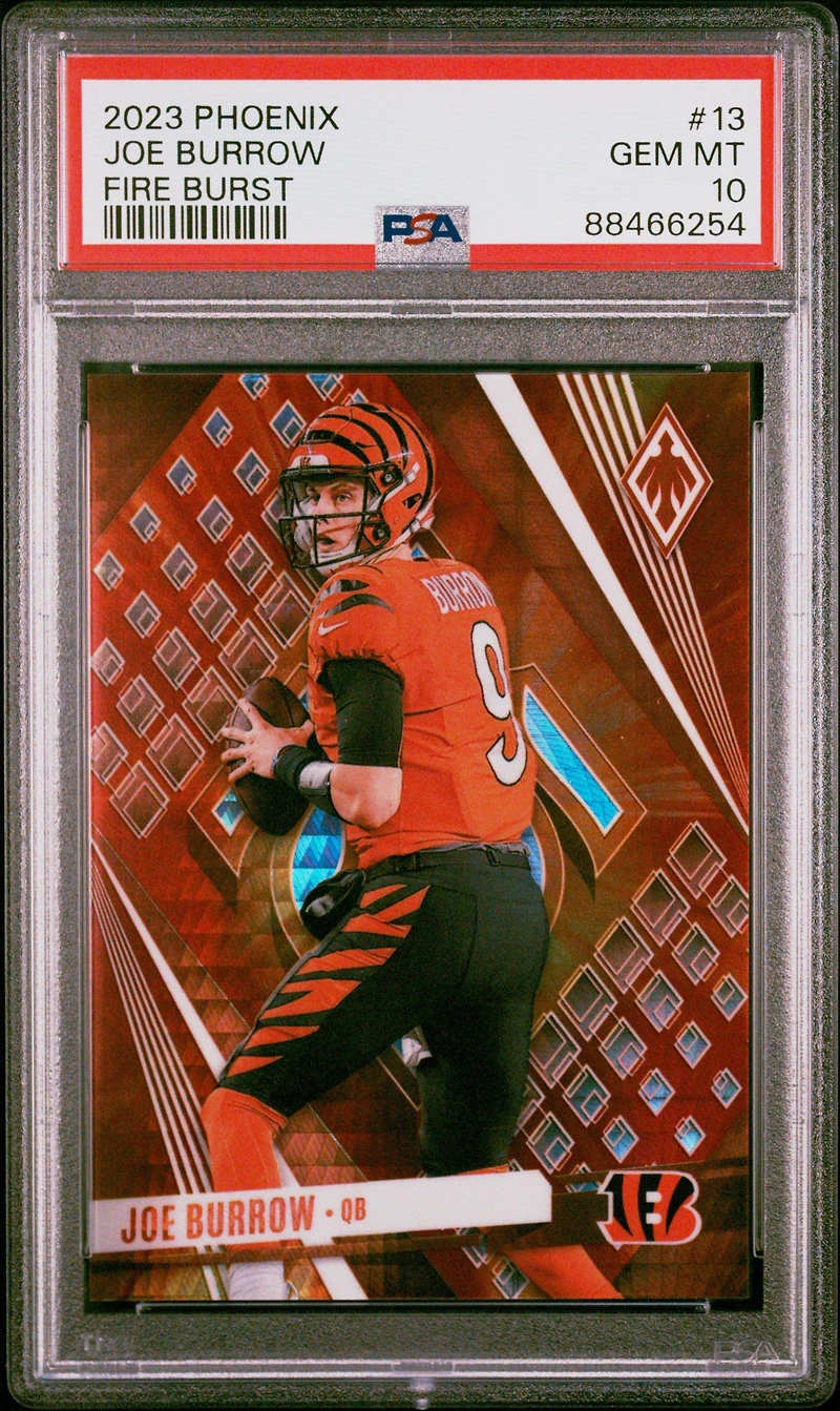 2023 Panini Phoenix 13 Joe Burrow Fire Burst PSA 10