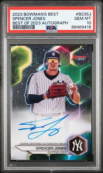 2023 Bowman's Best Best Of 2023 Autographs B23sj Spencer Jones PSA 10