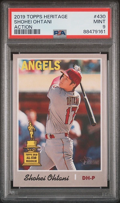 2019 Topps Heritage 430 Shohei Ohtani Action PSA 9