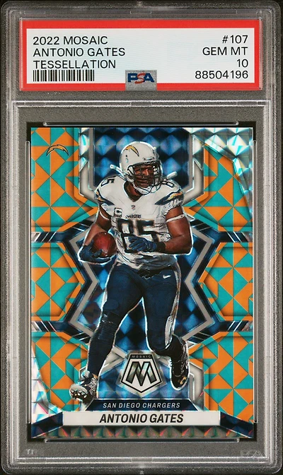 2022 Panini Mosaic 107 Antonio Gates Tessellation PSA 10