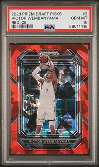 2023 Panini Prizm Draft Picks 2 Victor Wembanyama Red Ice PSA 10