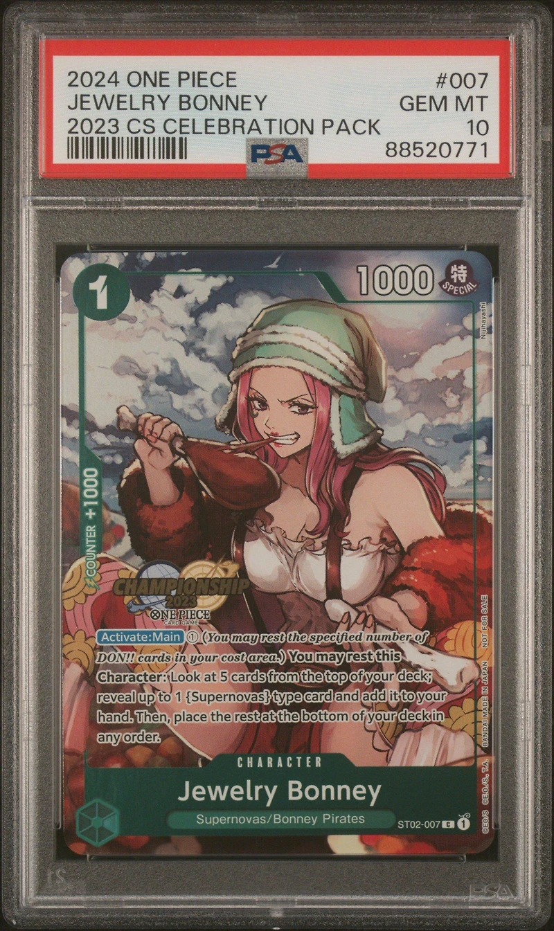 2024 One Piece Championship 2023 Celebration Pack 007 Jewelry Bonney PSA 10