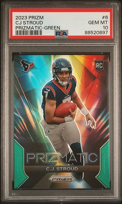 2023 Panini Prizm Prizmatic 6 Cj Stroud Green Prizm PSA