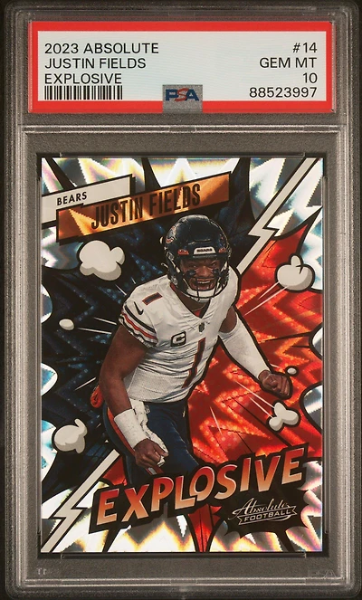 2023 Panini Absolute Explosive 14 Justin Fields PSA 10