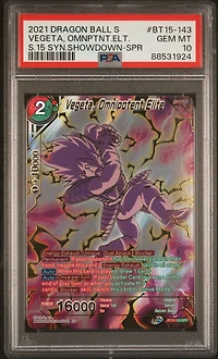 2021 Dragon Ball Super Card Game Series 15 Saiyan Showdown Bt15-143 Vegeta, Omnipotent Elite Special Rare PSA 10