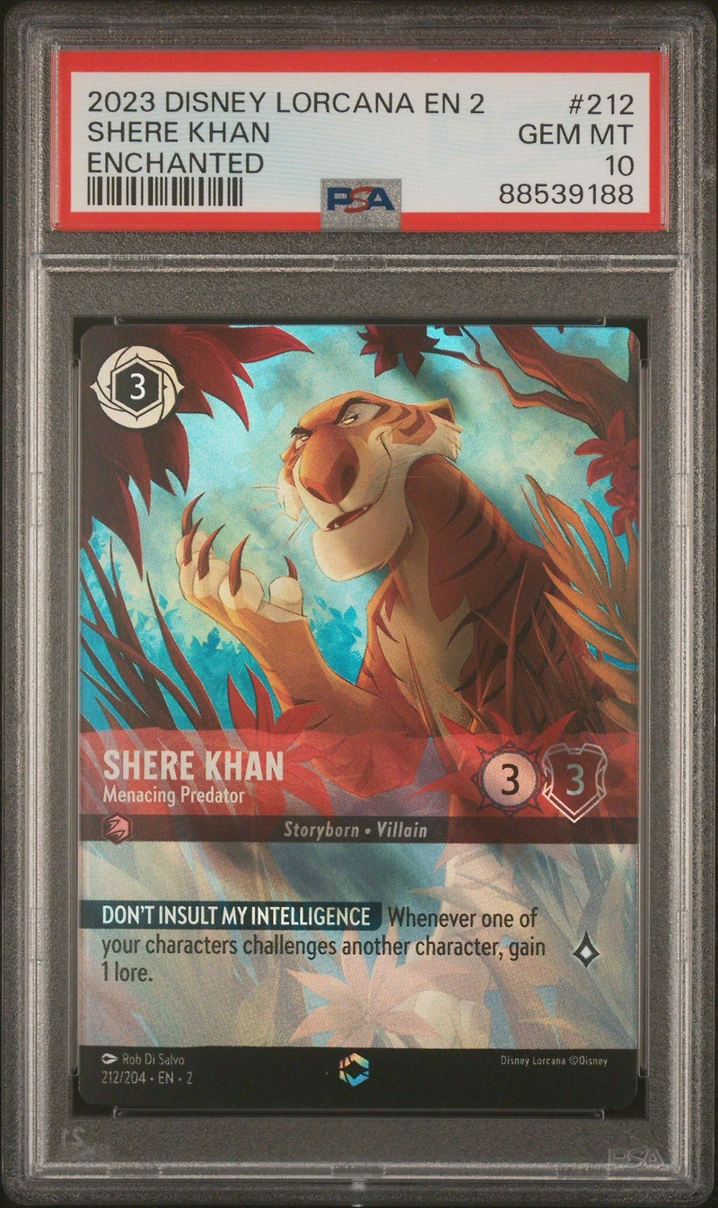 2023 Disney Lorcana En 2-rise Of The Floodborn 212 Shere Khan PSA