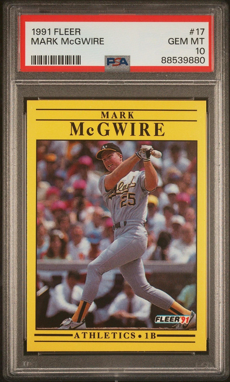 1991 Fleer 17 Mark Mcgwire PSA 10