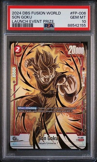 2024 Dragon Ball Super Card Game Fusion World Launch Event Prize Fp-006 Son Goku PSA 10