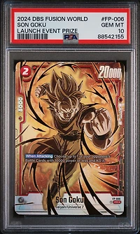 2024 Dragon Ball Super Card Game Fusion World Launch Event Prize Fp-006 Son Goku PSA 10