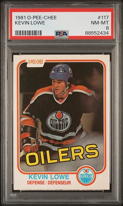 1981 O-pee-chee 117 Kevin Lowe PSA 8