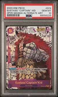 2023 One Piece Awakening Of The New Era 074 Eustass "captain" Kid Manga Alternate Art PSA 10