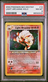 2002 Pokemon Neo Destiny 12 Light Arcanine-holo PSA 8