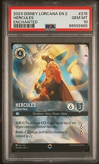 2023 Disney Lorcana En 2-rise Of The Floodborn 215 Hercules PSA 10