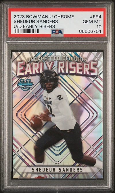 2023 Bowman University Chrome Unexpected Delights Early Risers Er4 Shedeur Sanders PSA 10