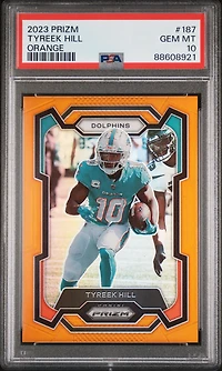 2023 Panini Prizm 187 Tyreek Hill Orange Prizm PSA 10
