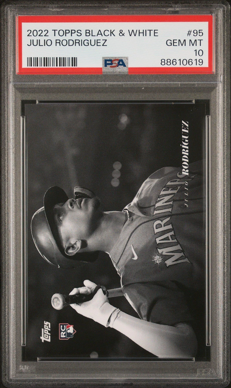 2022 Topps Black And White 95 Julio Rodriguez PSA 10