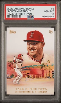2022 Topps Dynamic Duals Talk Of The Town 3 Mike Trout/shohei Ohtani PSA 10