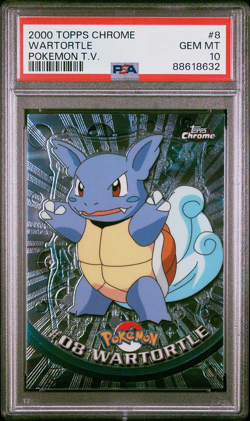 2000 Topps Chrome Pokemon T.v. 8 Wartortle PSA 10