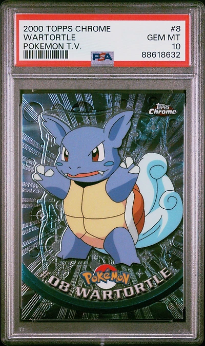 2000 Topps Chrome Pokemon T.v. 8 Wartortle PSA 10