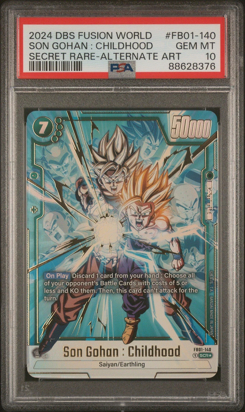 2024 Dragon Ball Super Card Game Fusion World Awakened Pulse Fb01-140 Son Gohan : Childhood Secret Rare-alternate Art PSA 10