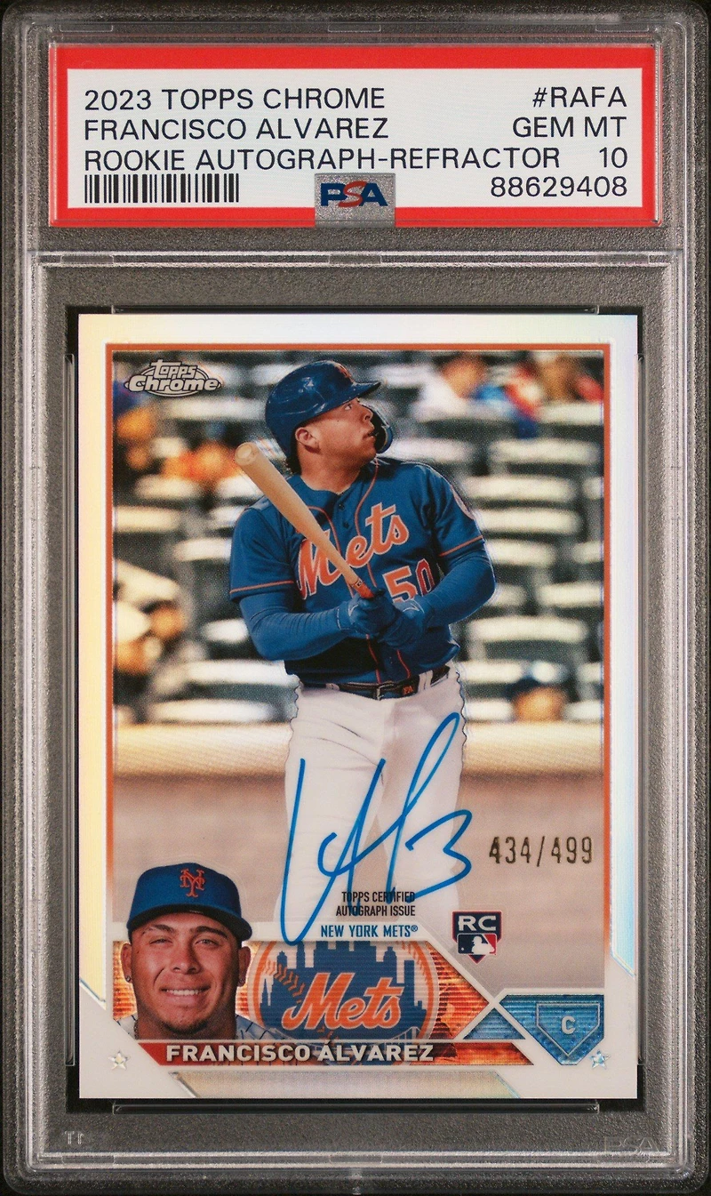 2023 Topps Chrome Rookie Autograph Rafa Francisco Alvarez Refractor PSA 10