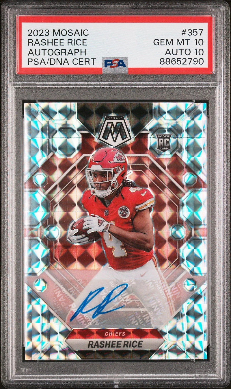 2023 Panini Mosaic 357 Rashee Rice Autograph PSA 10