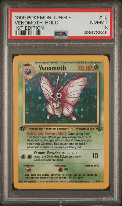 1999 Pokemon Jungle 13 Venomoth PSA 8