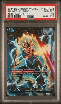 2024 Dragon Ball Super Card Game Fusion World Awakened Pulse Fb01- Trunks : Future Alternate Art PSA 10