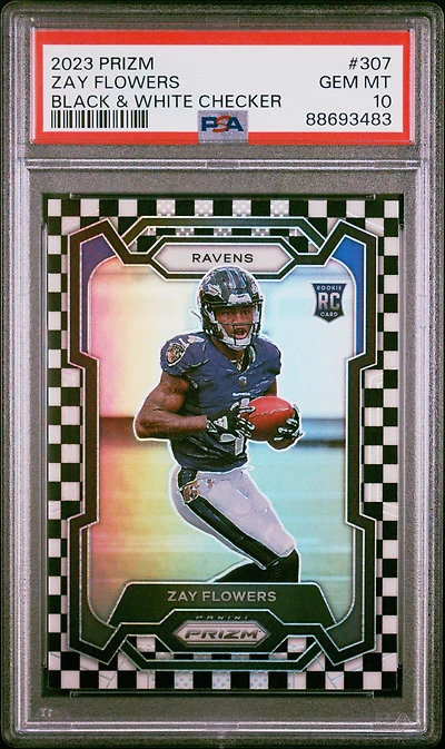 2023 Panini Prizm 307 Zay Flowers Black & White Checker PSA
