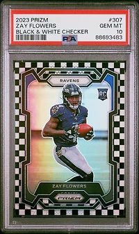 2023 Panini Prizm 307 Zay Flowers Black & White Checker PSA