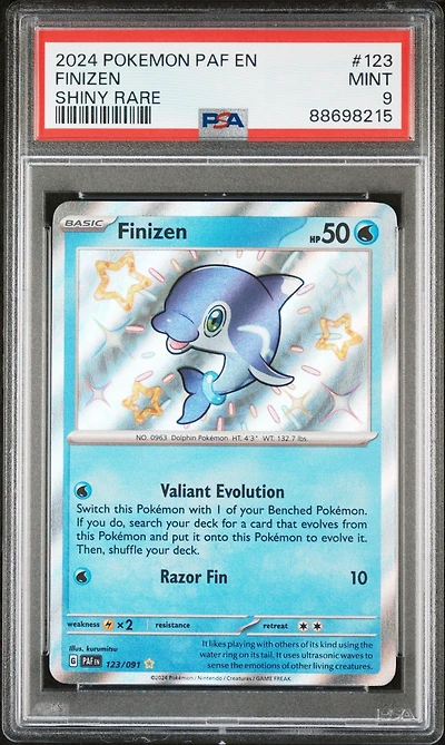 2024 Pokemon Paf En-paldean Fates 123 Finizen Shiny Rare PSA
