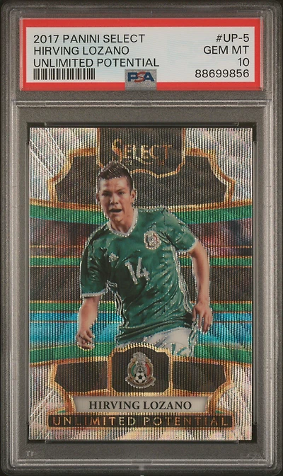 2017 Panini Select Unlimited Potential Up-5 Hirving Lozano PSA 10