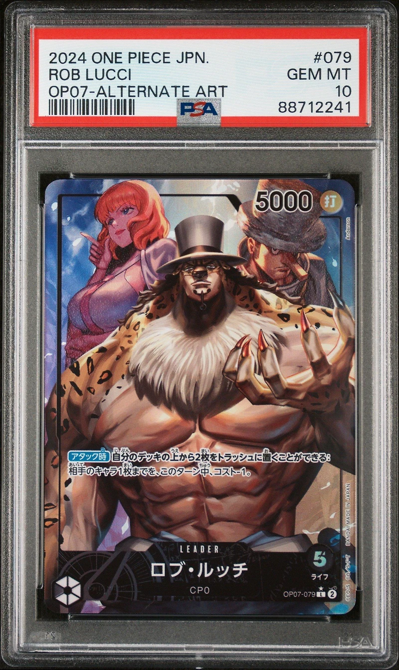 2024 One Piece Japanese Op07-500 Years In The Future 079 Rob Lucci Alternate Art PSA 10
